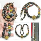 Antique Mixed Glass Trade Bead Necklace Venetian Mosaic African Tribal Strand