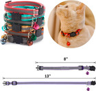18pcs Reflective Cat Id Collars With Bell Adjustable 19-32cm  Soft Nylon Adjusta