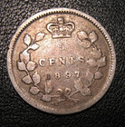 1897 Canada  Five Cents Silver 5 C Old Us Coins 