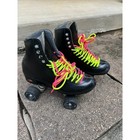 Riedell Model 120 Black Roller Skates Size 7 Quad All American Plus Wheels
