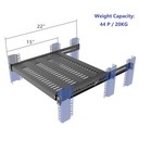 1u Sliding Rack Shelf  4-post Vented Rack Mount Shelf 14-17    Deep With Adjust   