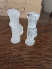2 Vintage Small Frosted Glass Scottish Terrier Schnauzer Dog Figurine 2    Pressed