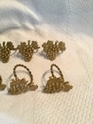 Vintage Brass Grape Leaf Napkin Rings  6  Sturdy Metal 2    X 1 75   