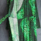 Ashro Wrap Dress Womens Size 22w Green Snake Skin Stretch Knit V Neck Sexy Party