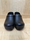Dansko Pro Clogs  women   s  38 Wide  Black Leather Slip On Nursing Work Shoes
