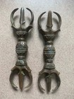 2 Pcslarge Tibetan Bronze Hand Made Buddhist Artifacts
