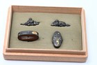 Menuki Fuchi Kashira Japanese Antique Mumei Shakudo Ebisu Daikoku Design Edo Era