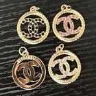 Lot Of 3 Cc Round Gold Tone Zipper Pull Button Charms 22mm