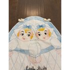 Vtg Baby Laundry Bag Embroider Nursery Wall Hanging 50s Little Duds For The Suds