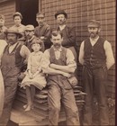 Antique Occupational Photo   Roofers Work Crew W  Women   Child   8 3 x5  C1890s