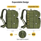 Outdoors Military Tactical Backpack Large Rucksack Camping Hiking Travel Bag 60l