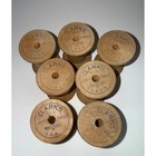 7 Vintage Clarks Ont Wooden Thread Spools Empty Large 2 Inch Sewing Decor Lot