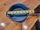 Vintage Blue Speckled Enamelware Pot 