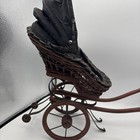 1800   s Antique Doll Carriage Buggy Stroller Baby Doll Wicker Wood   Canvas