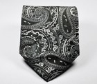 New Classic Paisley Black White Jacquard Woven Silk Men s Tie Necktie