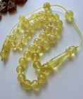 Natural Baltic Amber 16g  Islamic Prayer Rosary 9mm  33 White Color Beads Tasbih