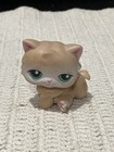 Littlest Pet Shop Lps  129 Cream Beige Tan White Persian Kitty Cat  Green Eyes