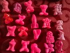 Crazy Bones Crazybones Gogos Pink Figure Figurine 90   s Vintage Toy Lot Of 30