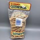 Kmart Spring Clothespins 50 Pack Vintage Wooden Made In Usa Tan
