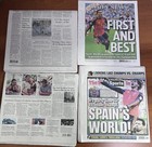 Spain          World Cup Champions Fifa Newspapers N y  Times Post Wall Street Daily