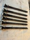 6 Antique Pump Organ Pulls Stops Organ Parts Slant Metal Ring
