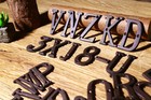 Cast Wrought Iron Black Antique House Door Alphabet 26 Letters   10 Numbers