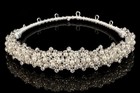 Bridal Tiara Veil Accessory Pearl Rhinestone Crown Halo Wedding Headpiece Nwt