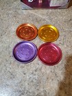 Vintage Set Of 4 Anodized Aluminum Coasters - Euc