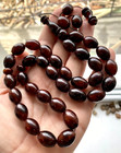 Natural Baltic Amber Islamic Prayer Rosary Cherry 74g  33 Beads Misbaha Tesbih