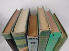 Lot Of 6   Antique Vintage Green Hardcover Books   Decorative Staging Set Prop