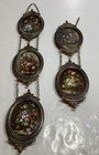 Vintage Florentia Italy Oval Brass Floral Wall Decor 5 Frames 6   