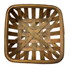 Woven Wood Tobacco Basket 12 5  Square Rustic Farmhouse Decor Primitive Tray New
