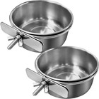 2pcs Bird Feeding Dish Coop Cups Parrot Food Bowl Clamp Holder Cage Water Bowl F