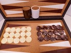 Vintage Crisloid Backgammon Set In Case 1 5 8  Chocolate Brown   Yellow Swirl