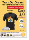 Heat Transfer Paper For Inkjet   Laser Printers - 500 Sheets  8 5x11   Dark Fabr