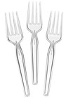  50 Count  Plastic Clear Forks  Heavyweight Disposable Cutlery  Great For Hom   