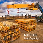 Forklift Mobile Cran 6000lbs Jib Boom Lift Adjustable Pivoting Hoist W 2 Hooks