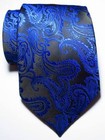 New Classic Paisley Black Blue Jacquard Woven 100  Silk Men s Tie Necktie