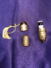 Vintage Austrian Sewing Etui Mending Kit With Thimble Thread Victorian Era