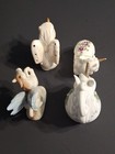 Lot Of 4 Vintage Porcelain Unicorn Figurines Colorful Wings Flowers Ceramic