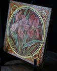 Antique Victorian Fireplace Tile Iris Floral Aesthetic 15cm Rd No 156695