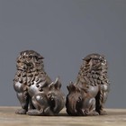 Okinawa Shisa Pair Cast Iron Height 5 Inches From Japan 12102