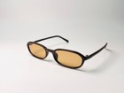 Vintage Oval Sunglasses Brown Frame Amber Lenses Y2k Retro Narrow Shades 90s