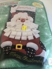 Bucilla Felt Applique 18  Christmas Stocking Kit Bearded Santa 84062 Sealed New