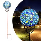 Solar Lights Outdoor Decorative  Solar Gazing Ball Mosaic Garden Stakes 