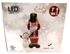 7ft Christmas Inflatable Santa With Snowman Led Lighted Blow-up Indoor  Outdoor