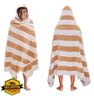 Cotton Craft Hooded Beach Towel Xxl 35x84 Adult Cabana Stripe Cotton Velour Wrap