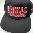 Vintage Chicago Bulls Champion Athletic Hat Snapback 90s Nba Rare Black