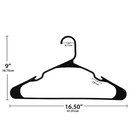 Plastic Clothes Hangers - 50 Pack  Lightweight   Durable - Everyday Use - Black