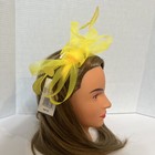  48 Bellissima Collection Women Feather Veil Fascinator Hat Yellow